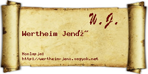 Wertheim Jenő névjegykártya