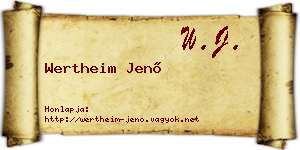 Wertheim Jenő névjegykártya