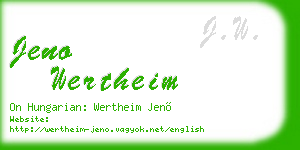 jeno wertheim business card